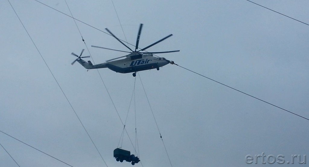 Перевозка техники вертолётом МИ-26